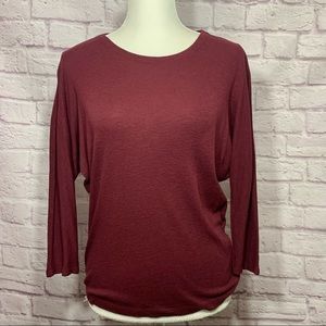 Rachel Zoe womens top burgundy shirt size Small